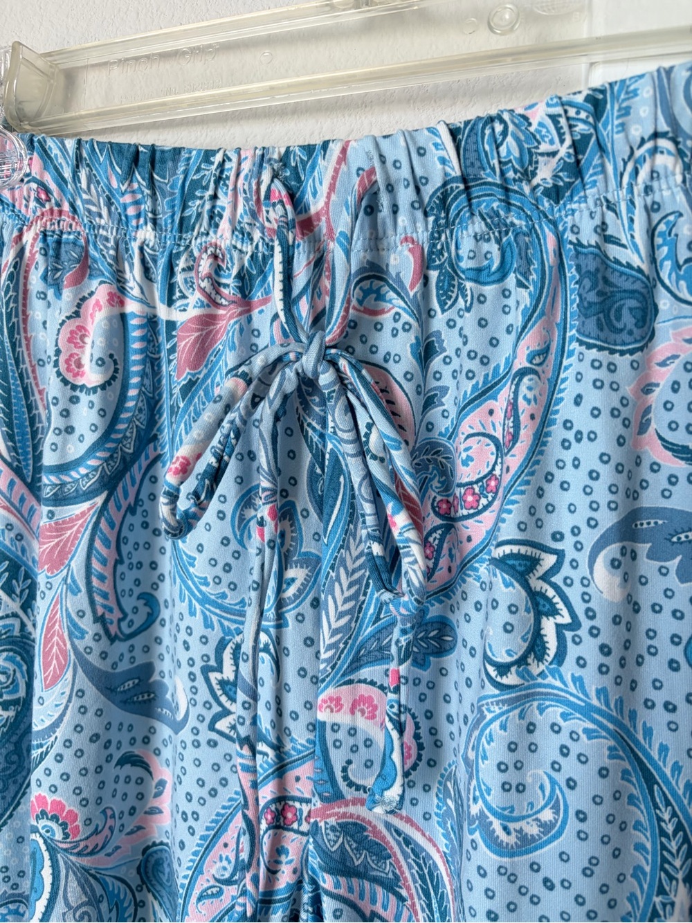 NWT Ellen Tracy Pajama Set Size Petite Small Blue Pink Paisley 2 Piece Spring - Picture 9 of 12